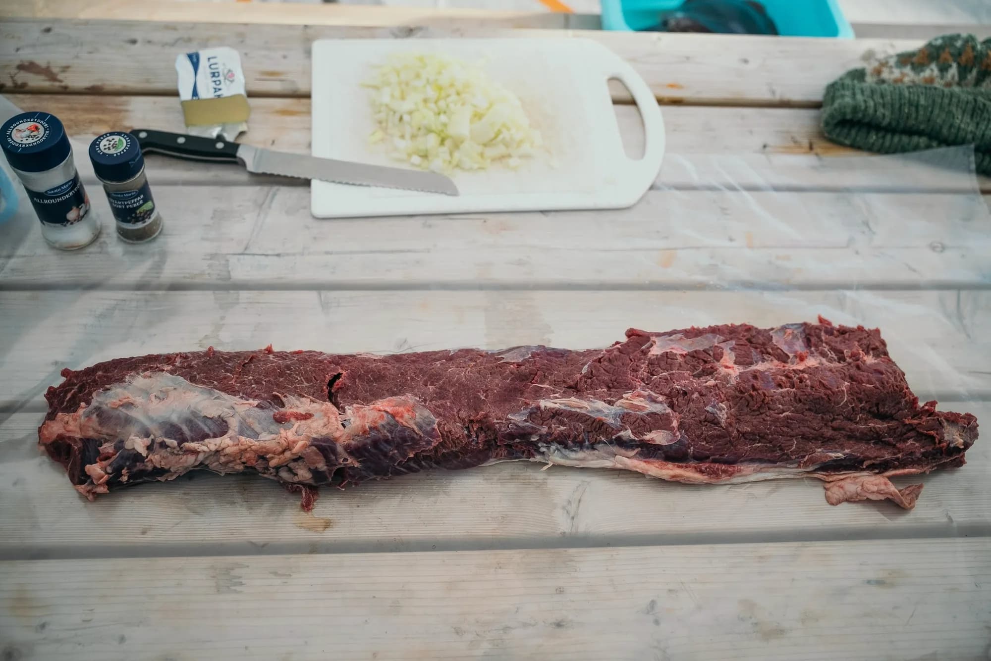 Fresh backstrap prepared in camp