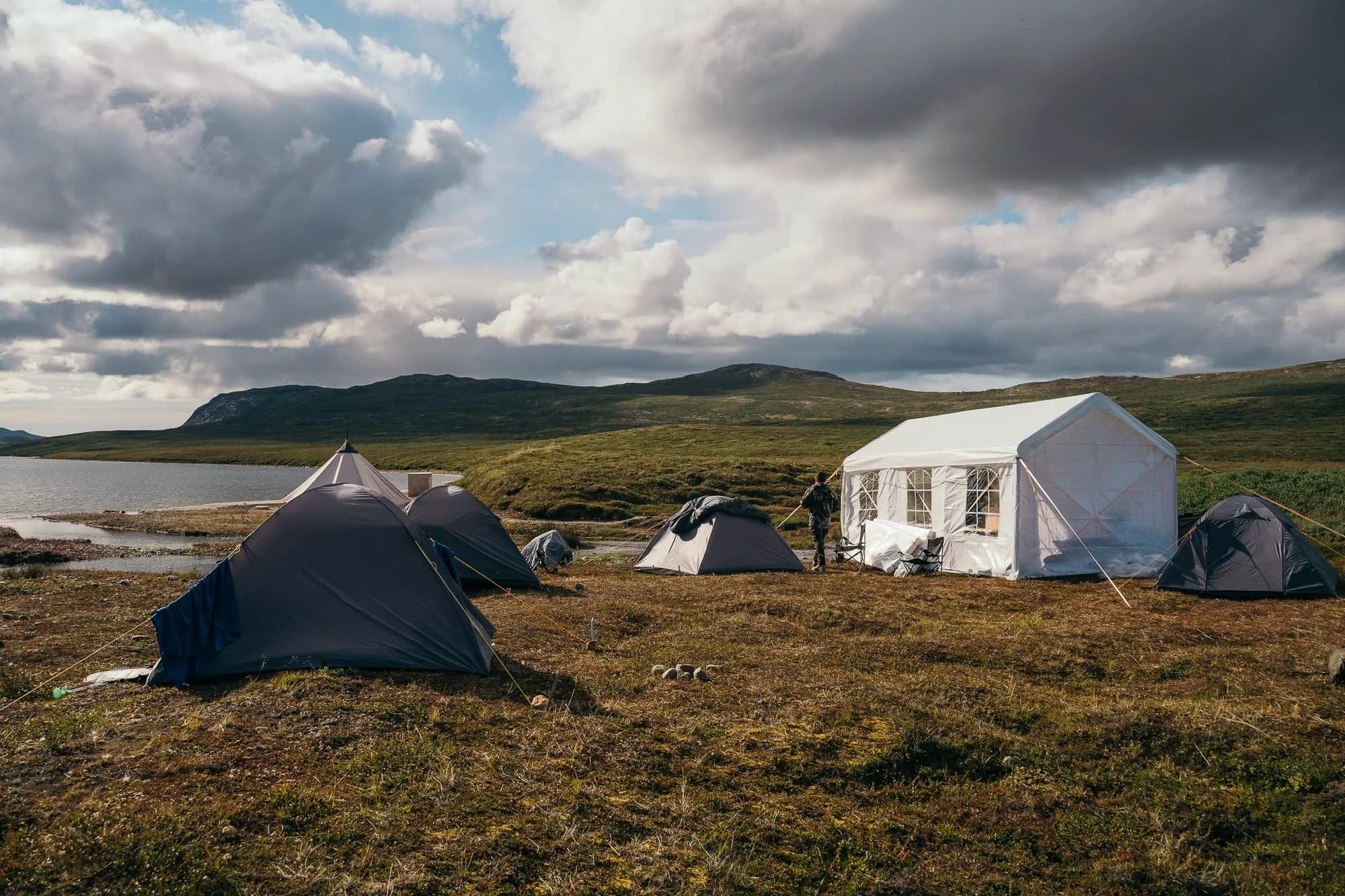 Camp beside a Western Greenland fjord