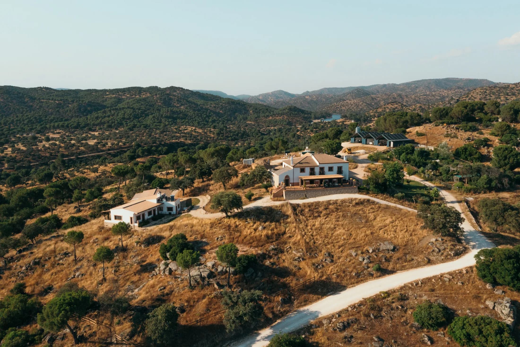 El Encinarejo finca at golden hour