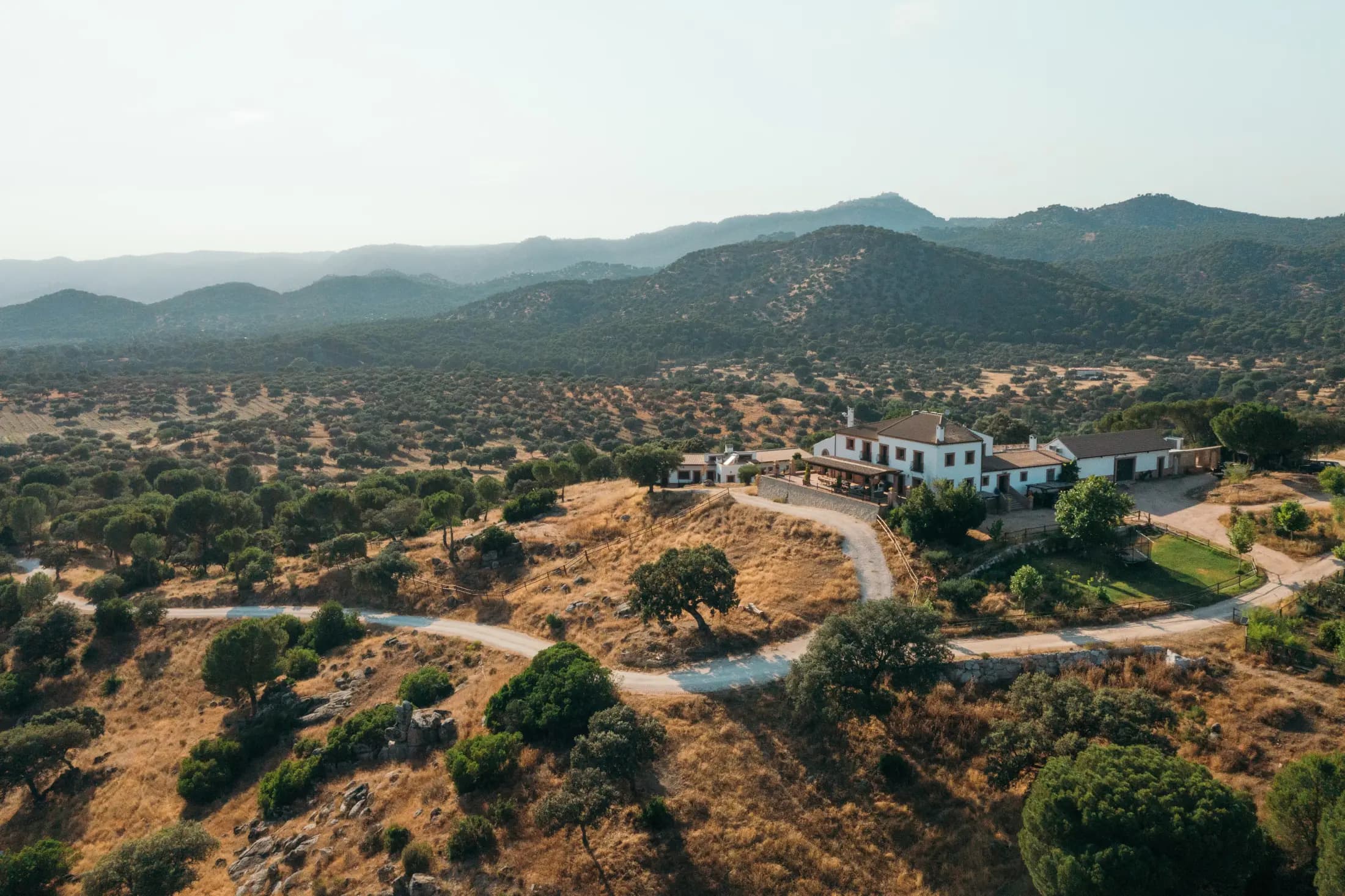 El Encinarejo estate from above, Sierra de Andújar