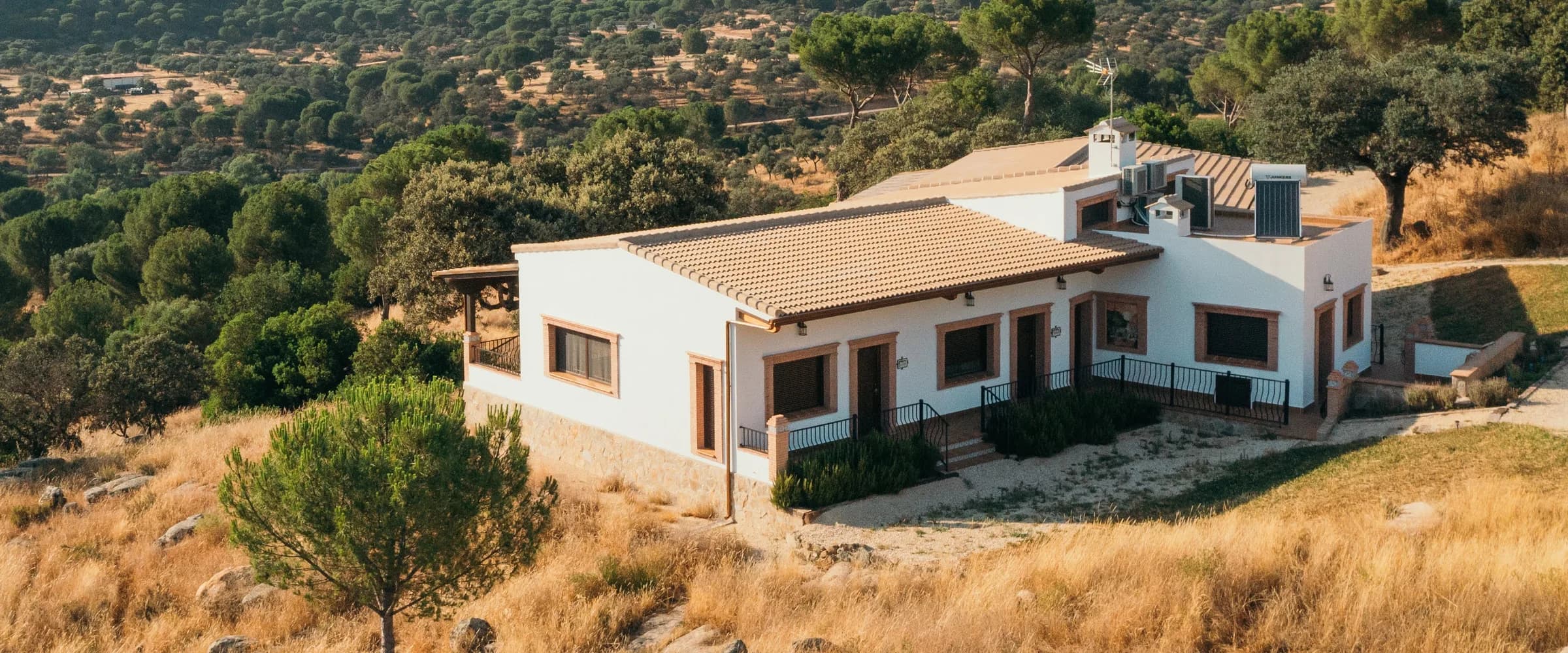 The finca house at golden hour